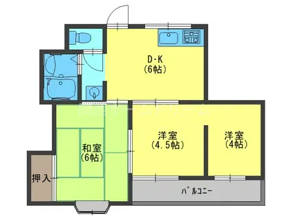 ウエストヒルズ神田(3DK/3階)の間取り写真