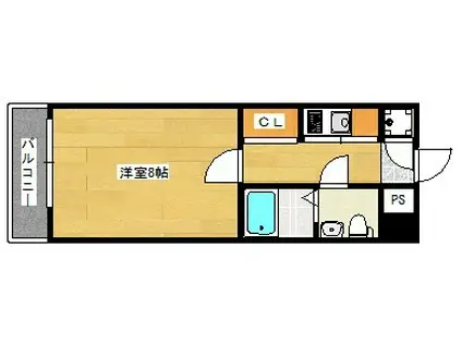 エステートモア鳥飼NOVA(1K/2階)の間取り写真