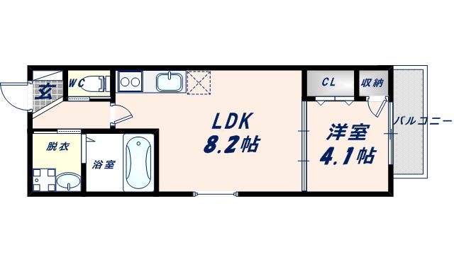 F ASECIA CITRINE(1LDK/1階)の間取り写真