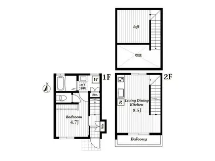 VERANDA(1LDK/1階)の間取り写真