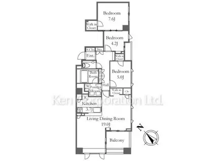 グランスイート文京小石川(3LDK/6階)の間取り写真