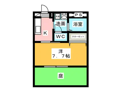 ベルツリー(1K/1階)の間取り写真