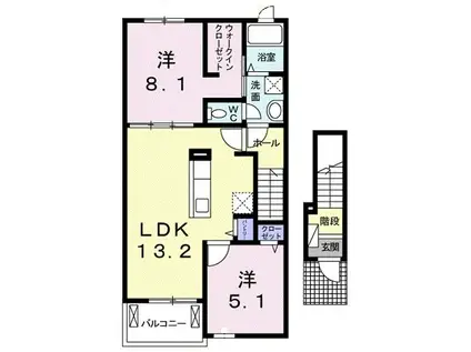 アンダンテ イースト E(2LDK/2階)の間取り写真