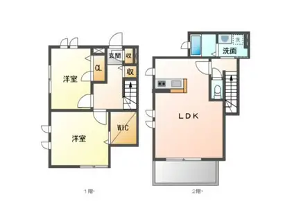 メゾン村川II(2LDK/1階)の間取り写真