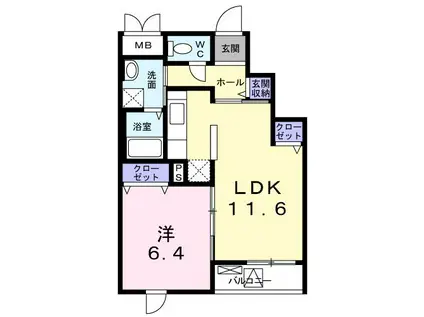 リュミエール(1LDK/3階)の間取り写真