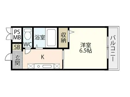 ハイライズ渡辺(1K/3階)の間取り写真