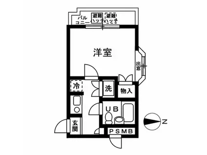 ワコーレ中山(1K/3階)の間取り写真