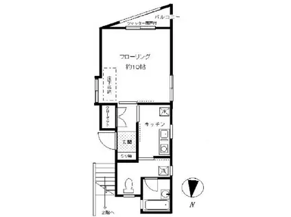 クラウディア本町(1K/1階)の間取り写真