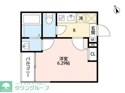CRASTINE常盤平(1K/1階)の間取り写真