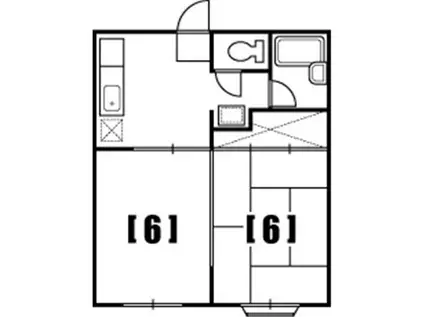 メゾンドエスポワール(2DK/2階)の間取り写真