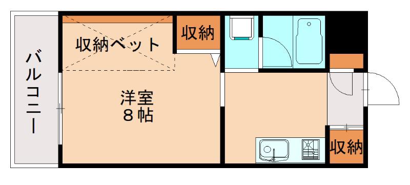 グリーンコーポ赤間(1K/2階)の間取り写真