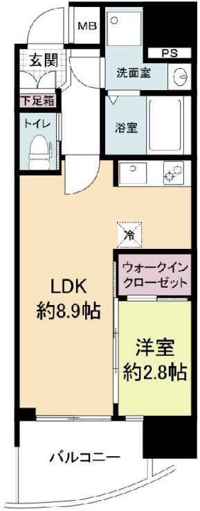 セレニテ福島アリア(1LDK/8階)の間取り写真