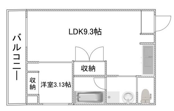 第三屋敷ビル(1LDK/4階)の間取り写真