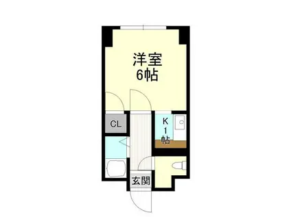 フロンティア南郷通(1K/4階)の間取り写真