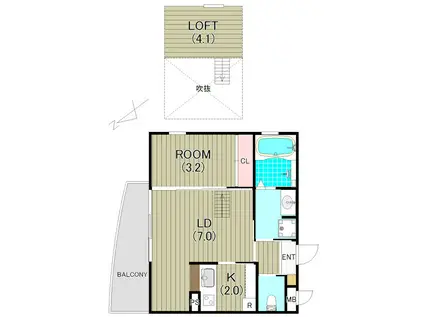 ALLURE(1LDK/3階)の間取り写真