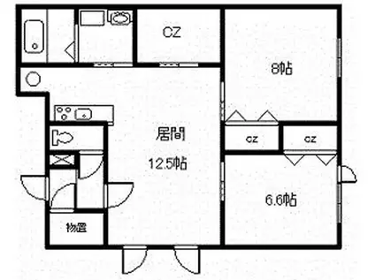 旭町さくらんぼ (2LDK/2階)の間取り写真