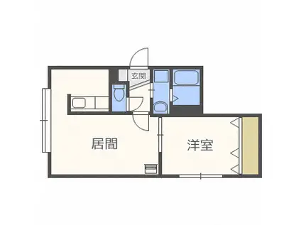 ルミエール壱番館(1LDK/1階)の間取り写真