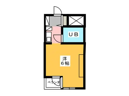 キャッスルマンション上福岡(ワンルーム/2階)の間取り写真