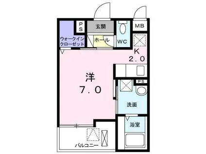 ヴィラ サン III(ワンルーム/4階)の間取り写真