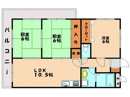 エクセレント塩浜(3LDK/4階)の間取り写真