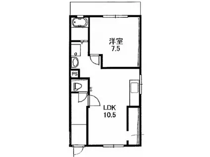 新宅第一ビル(1LDK/1階)の間取り写真