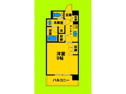 アスール江坂(1K/11階)の間取り写真