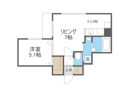 グランドサクセス南麻生(1LDK/4階)の間取り写真