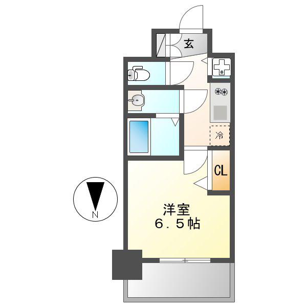 プレサンス大須プライマル(1K/12階)の間取り写真