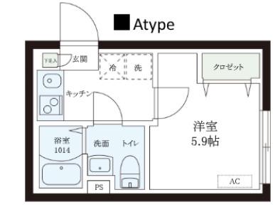 レピュア本郷レジデンス(1K/2階)の間取り写真