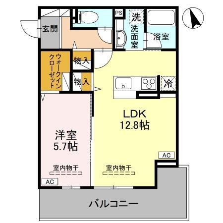 D-RADIANTE(1LDK/3階)の間取り写真