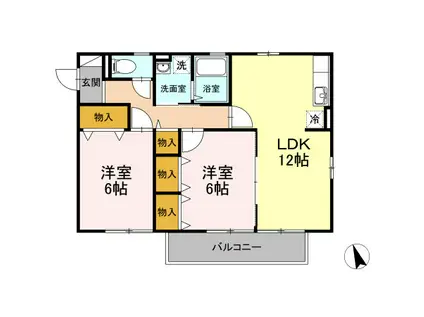 コウジィコートI(2LDK/2階)の間取り写真