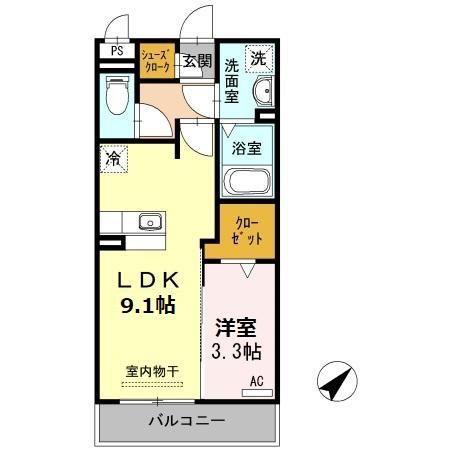 プリマテラッセ(1LDK/2階)の間取り写真