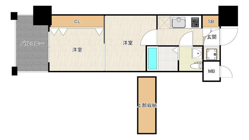 NO66 ギャランティー21博多(1K/9階)の間取り写真
