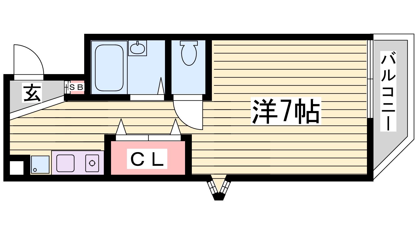 メゾンピアYUKYU(ワンルーム/4階)の間取り写真