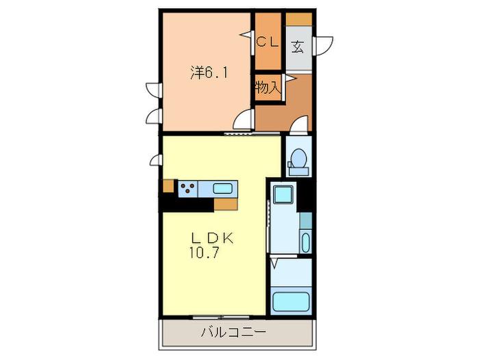 リべレ大久保(1LDK/2階)の間取り写真