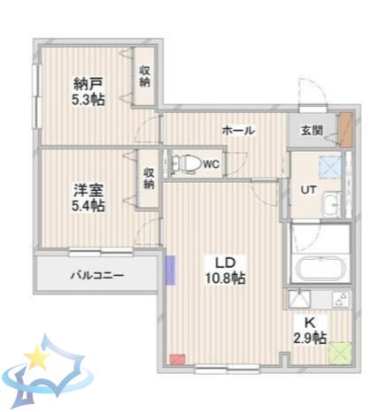 CRESCENDO苗穂駅前(3LDK/3階)の間取り写真