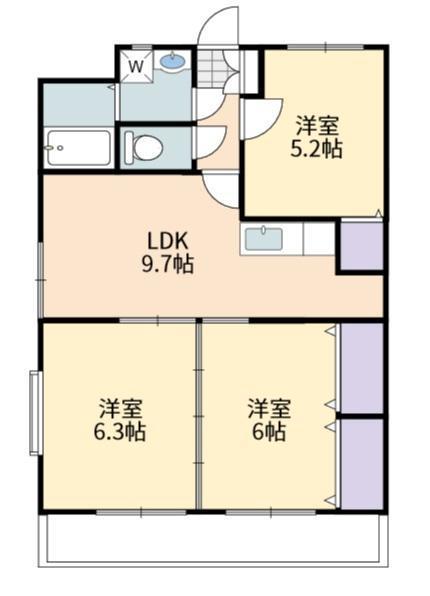 メゾンスプリング(3LDK/1階)の間取り写真