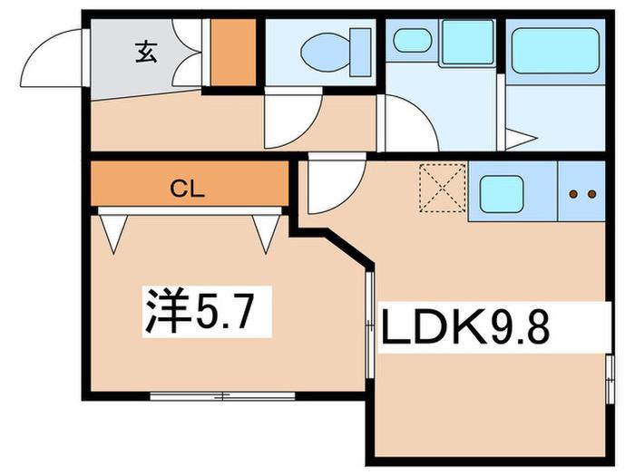 タウンフィールドIIB(1LDK/1階)の間取り写真