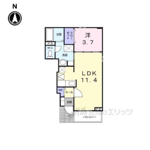 メゾンF-Ⅱ(1LDK/1階)の間取り写真