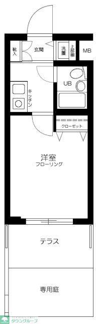 プラネット市ヶ谷(1K/1階)の間取り写真