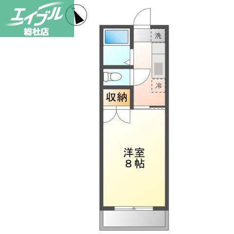 プレアール老松町II(1K/4階)の間取り写真