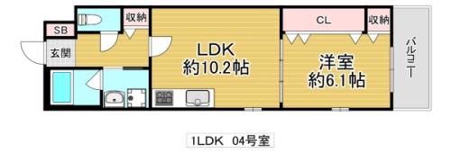 RIHITO鶴見(1LDK/3階)の間取り写真