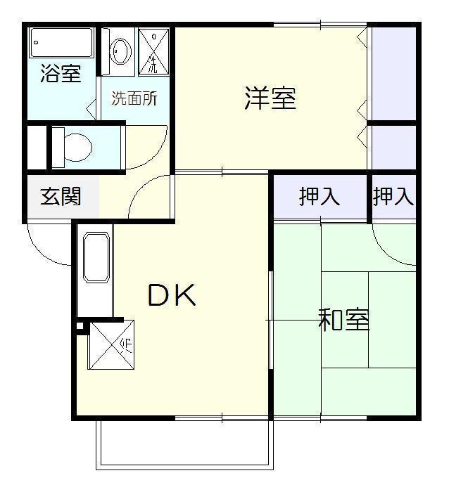 ヴィーブル雅(2DK/2階)の間取り写真