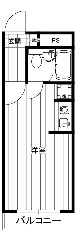 出浦マンション(ワンルーム/2階)の間取り写真