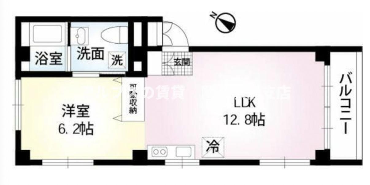 元町ハイツ(1LDK/1階)の間取り写真