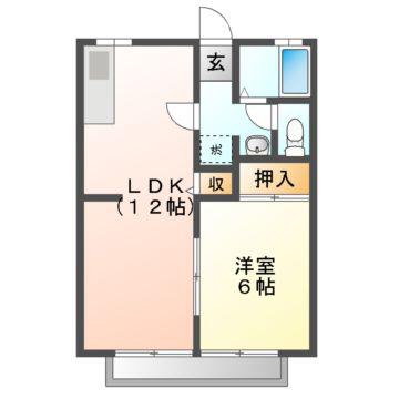 ビーライン新涯(1LDK/1階)の間取り写真