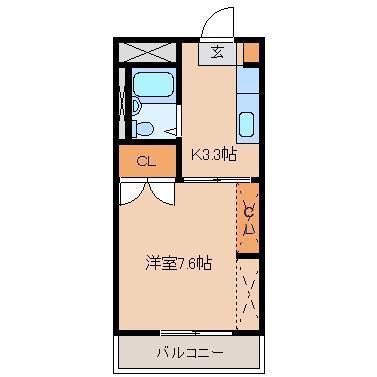 第一コーポグリーン(1K/3階)の間取り写真