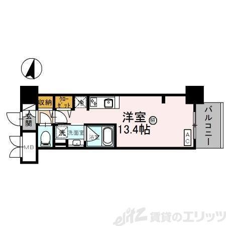 PONTE CIELO(ワンルーム/3階)の間取り写真