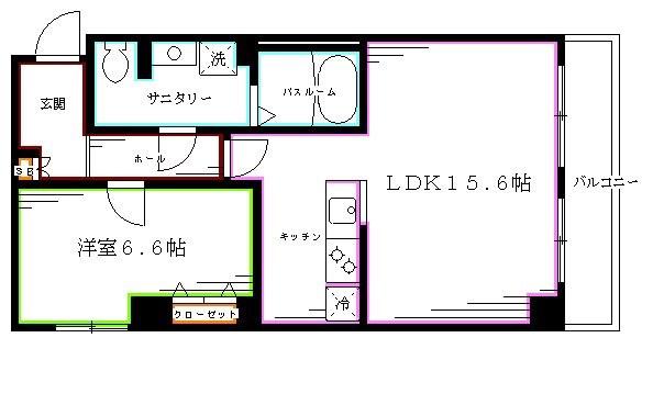 エスティメゾン高円寺(1LDK/3階)の間取り写真