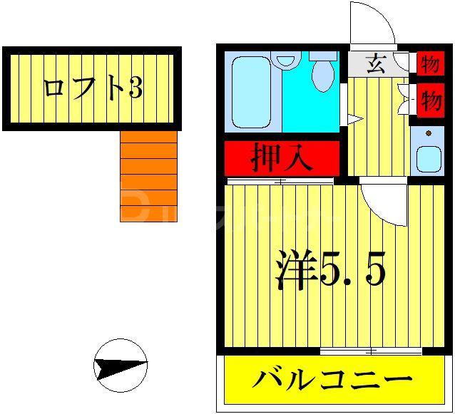レオパレスARTS(1K/1階)の間取り写真